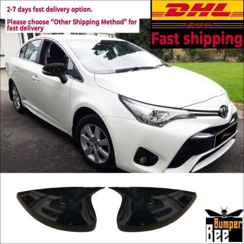 Mirror Cover for Toyota Avensis 2015 2016 2017 2018 Accessory Bright Black BATMAN Case CAR Shield