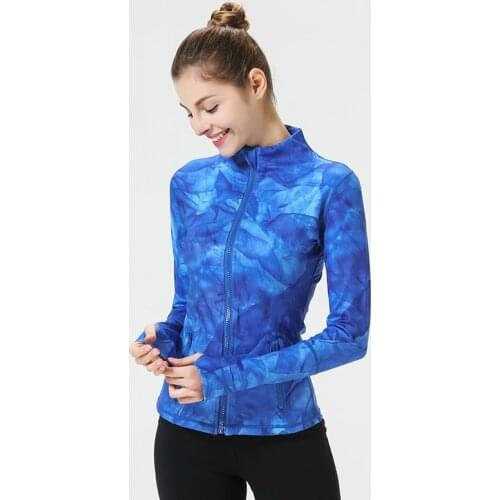 Womens Thumb Jackets 2019 New Long Sleeve Running Coat Yoga Gym Fitness Tight Tops Quick-Dry Breathable Sports Jacket Women