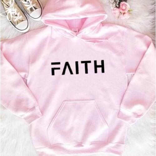 Faith Unisex Pullover Casual Long Sleeve Spring Cotton Christian Faith Hoodies Religious Pink Clothing Sweatshirt art Jumper Top