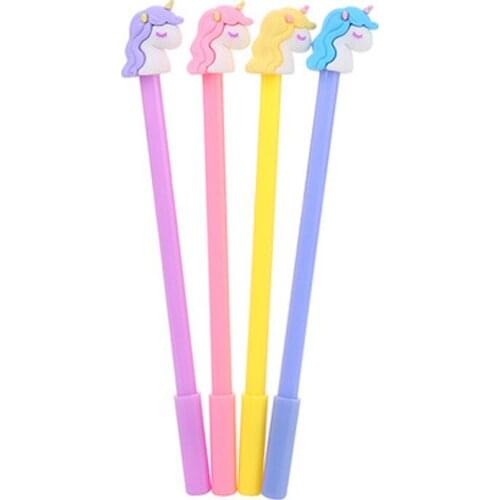 1pcs Unicorn Gel Pens 0.5mm Stationery Novelty Cute Gel Pen Cartoon Cute Pens Student Black Writing Pen Kawaii School Supplies