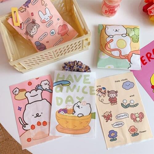 10Pcs INS Cute Kraft Bags Cartoon Cloud Bear Bath Dog Paper Gift Packing Candy Jewellery Storage Bags Party Wrapping Supply Hot
