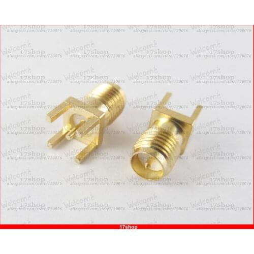 100 PCS Board PCB Panel Mount RP-SMA Female Straight Receptacle Solder Connector