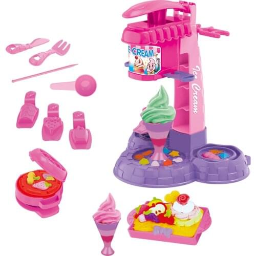 13/16Pcs DIY Clay Dough Plasticine Ice Cream Machine Mould Play Kit DIY Toy Handmade Ice Cream Maker Kitchen Toy Kids Gift