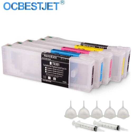 5Colors/Set T6361 T6361-T6364 T6368 Empty Refillable Ink Cartridge For Epson Stylus Pro 7700 9700 7710 9710 Printer 700ML/PC
