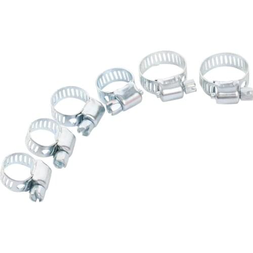5 Pcs Iron Drive Hose Clamp 1/2" 5/8" 3/4" Pipe Connection Fastening Clips Adjustable Tube Line Fixed Fasterner Buckles