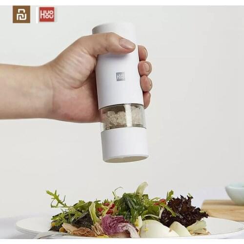 Original Huohou 5 In 1 Adjustable Electric Pepper Salt Spice Mill Grinder Seasoning Kitchen Tool Grinding For Cooking Restaurant