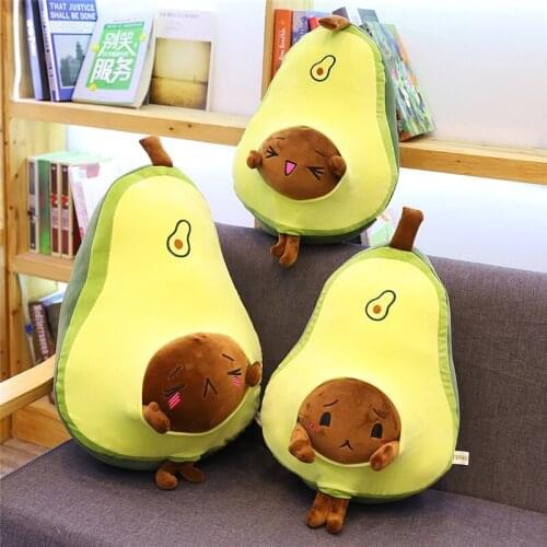 50/60CM Cute Avocado Doll Stuffed Plush Toy Filled Doll Cushion Pillow Funny Fruit Toy Child Kids Christmas Gift Girl Baby Gift