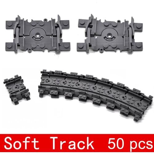 50Pcs Train Soft Track DIY Construction Toys Building Blocks Bricks Parts Brain Toy For Children Educational Toys Birthday Gift