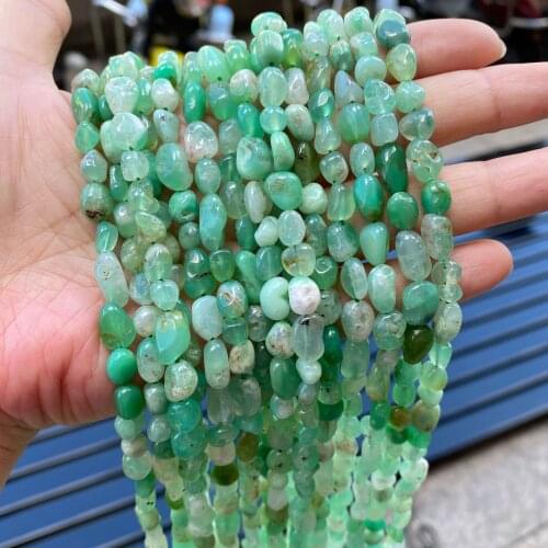 7x9mm Australia Natural Stone Green Chalcedony Loose Irregular Chip Potato Nugget Beads Chrysoprase/Azurite/Pink Opal/Garnet