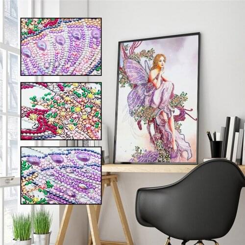 DIY Diamond Painting Alien Diamond Butterfly Girl Embroidery Painting Mosaic Decorative Sticker