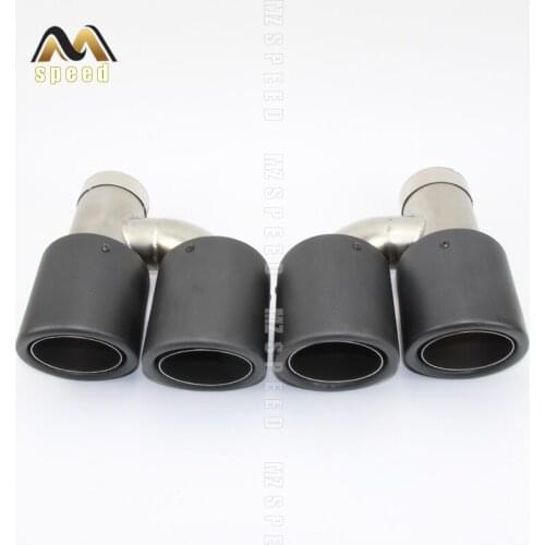 Car styling Modified exhaust pipe muffler tail throat 304 stainless steel and carbon fiber double outlet tail pipe