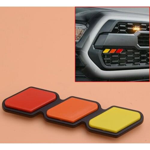 Beler Plastic 1pc Tri-Color 3 Grille Cover Badge Emblem Fit For Toyota Tacoma 4Runner Tundra