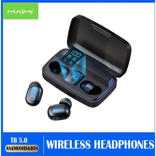 A10S Wireless Headphones 2000mAh power bank Bluetooth 5.0 Earphones Sport LED digital display Headset Charging box