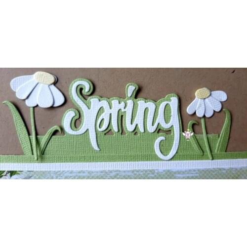 Spring letter flowers frame Metal Cutting Dies Stencils DIY Scrapbooking Paper/photo Cards Embossing Dies