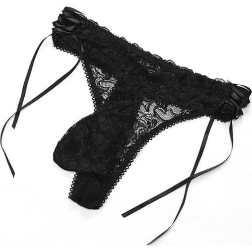 Double Side Bandage Lace Thong for Men Bikini Mens Sissy Transparent Penis Pouch Gay Underwear Sex M L XL XXL