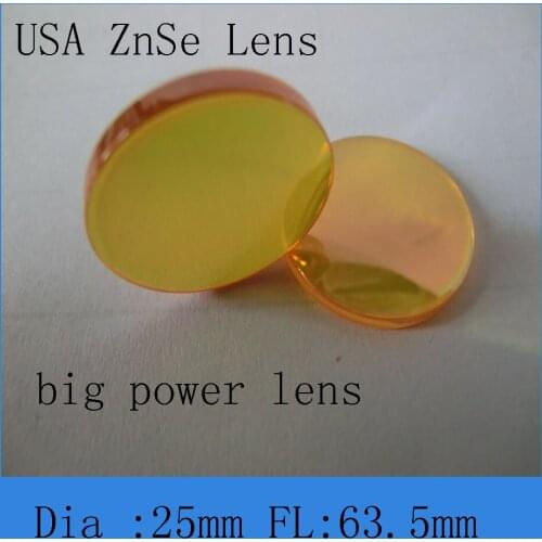 High quality big power co2 laser focus lens 25mm diameter 63.5mm focus lens Meniscus structure