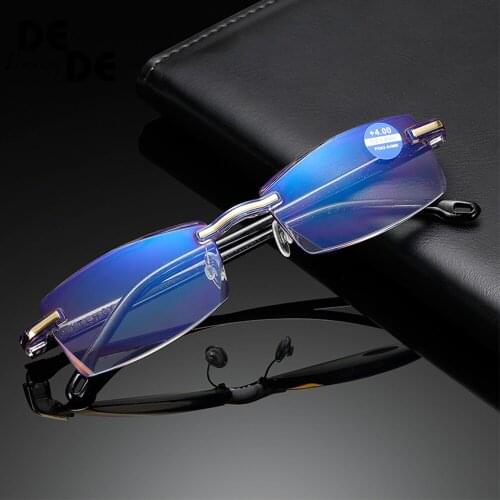 Classcial Rimless Reading Glasses Clear Lens Presbyopia Spectacles Eyewear Glasses +1.0+1.5+2.0+2.5+3.0+3.5+4.0 Unisex