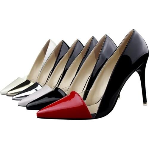 Basic So Nice Kate Leopard PVC Pumps Sexy Women High Heels Pointed Toe Party Dress Wedding Shoes patent Leather Tacones Mujer