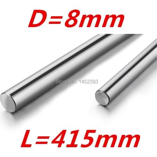 2pcs/lot dia 8mm linear shaft 415mm long for LM8UU 8mm linear ball bearing linear smooth rod