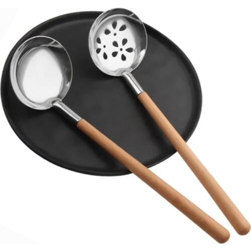 304 stainless steel soup spoon colander one long handle household small spoon Colander anti-scalding Kitchen Supplies