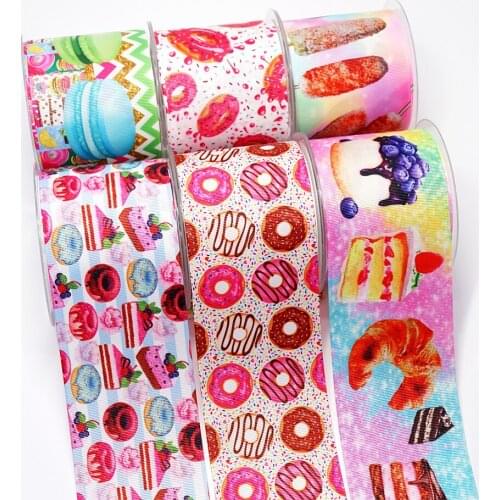 Cartoon Grosgrain/Satin Ribbon Foods Printed Ribbon For Crafts Decoration Bow 10Yards 27506
