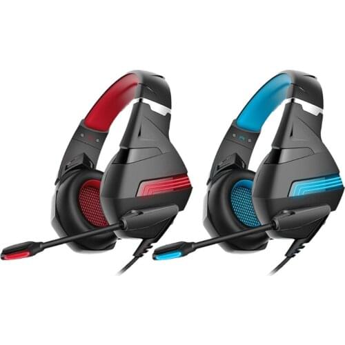 Mens Wired Gaming Headset Active Noise Cancellation Noice Cancelling Blue Red T21A