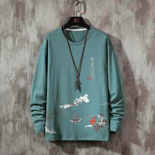 2021 New Spring Autumn Men Chinese Elements Print Casual Hoodies Sweatshirt Men Harajuku Aesthetic Streetwear Hip Hop Sweatshirt