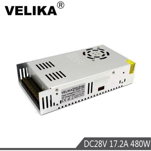 Single Output Power Supply DC28V 17.2A 480w Driver Transformer 110V 220V AC to DC 28V SMPS For Led Light CNC CCTV Motor Stepper