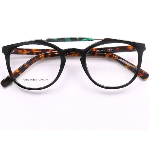 Vintage Cat Eye Optical Glasses Oversize Myopia Eyeglasses Handmade Prescription Eyewear Double Bridge Clear Lens