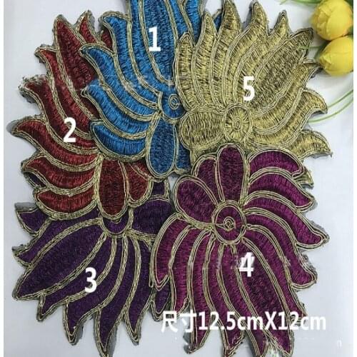Wholesale 20pcs/lot 12.5*12cm Embroidered sewing Iron-On Patch For stage Costumes Clothes Sewing Fabric Applique Supplies YK07