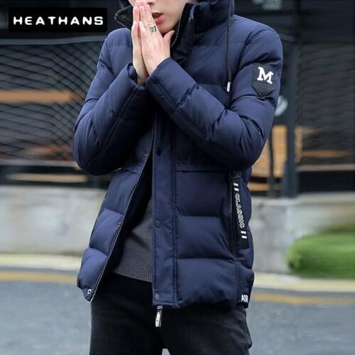 -20 Degree Men Winter Parkas Hooded Male Korean Cotton Padded Down Jacket Thicken Warm Keep Cotton Jacket Clothing Removable Hat