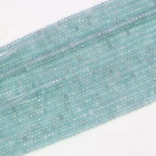 Charms natural stone blue chalcedony jades 2*4mm newly faceted abacus loose beads diy fashion Jewelry 15" B584