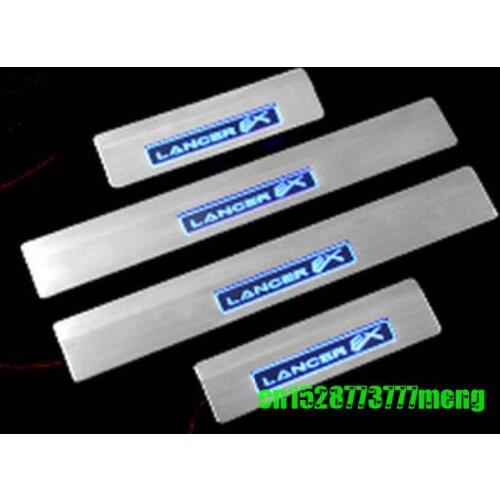 Stainless steel LED door sill welcome pedalFOR 2010 2011 2012 2013 2014 2015 Mitsubishi lancer EX
