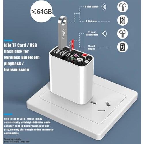 Bluetooth 5.0 Receiver Transmitter USB Charger with AUX RCA Dual Output Wireless Audio Adapter, US/EU Plug