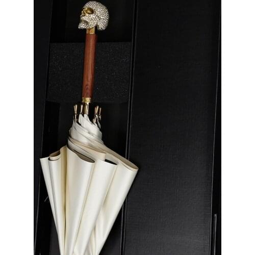 Parasol Manual Umbrella Light Luxury Creative Design Long Handle Umbrella Double Layer Large White Regenschirm Rain Gear EB50YS