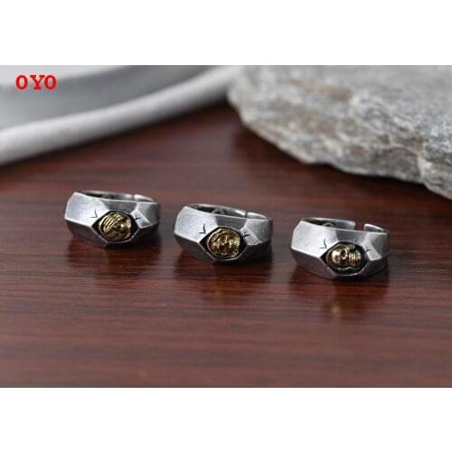 S925 Silver Does Not Listen, Cannot Say Silver Vintage Mens Thai Silver Skull Silver Ring