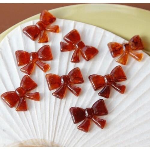 Retro dark amber distressed bow stud earrings patch diy homemade earrings resin accessories jewelry materials