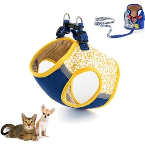 Dog Harness and Leash Breathable Printed Pet Puppy Cat Vest Jacket For Small Medium Dogs Teddy Chihuahua Yorkies Pet Supplies