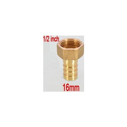 16mm Hose Barb to 1/2" inch Female BSP Thread DN15 Brass Barbed coupler Fitting 21mm gas CORRUGATED Coupling Connector Adapter