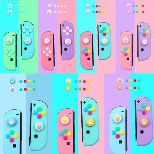 Thumb Stick Grip Cap Joystick Button Protective Cover For Nintendo Switch Lite NS Joy-con Controller ABXY Key Sticker Skin Case