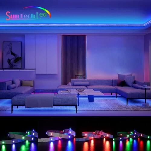 Suntech LED Strip Light,SMD 2835 RGB Lighting Flexible Lamp Tape Diode For TV Bedroom Holiday Decoration With App Control