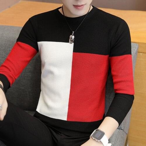 Sweater Men 2020 Korean Fashion Long Sleeve Pullover Men Casual Thin O Neck Knitted Jumper Asian Size Mens Clothing
