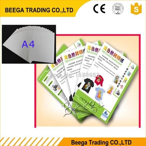 A4*50pcs) Inkjet Heat Transfer Printing Paper Light Color Fabric Transfer Paper for Cotton Garment Thermal Transfer Paper Papel