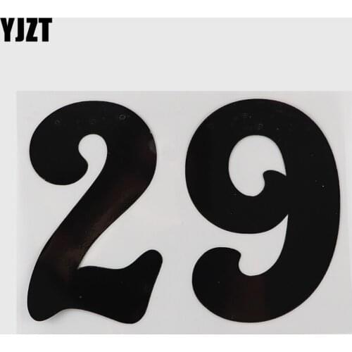 YJZT 16.9CM×12.1CM Vinyl Speed Limit Road Traffic Slow Down 29 Numbers Decal Hieroglyphics Car Stickers 13D-0542