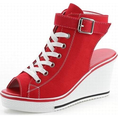 2021 Summer High Top Womens Sandals Wedges Open Toe Hollow Out Ladies High Heel Platform Shoes Buckle Black Zip PW033