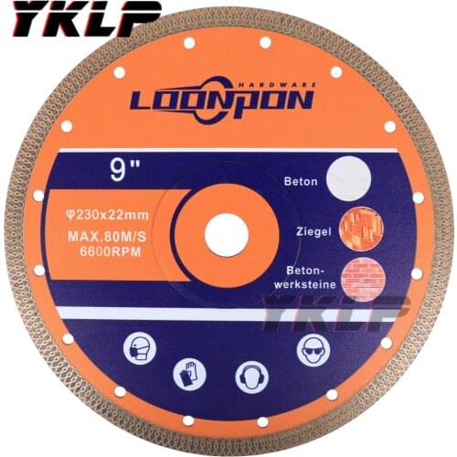 1pc Dia 9Inch/230mm Hot pressed sintered X Mesh Turbo Diamond Saw blades circular Wheel Marble Tile Ceramic Cutting Disc