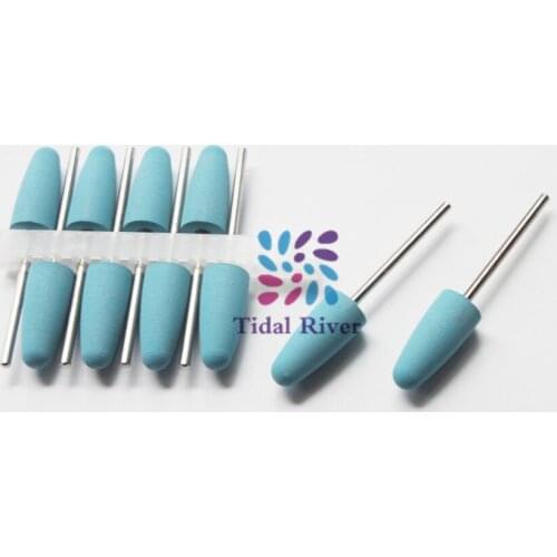High Quality 10PCS Blue Extra Fine SILICONE polishers 2.35mm Diamond polishing Burs