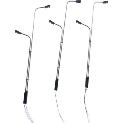 10pc1:100 Scale Model Street Copper Light For Diorama Miniature Architecture Scenery White LED 3V Model Building Mateials