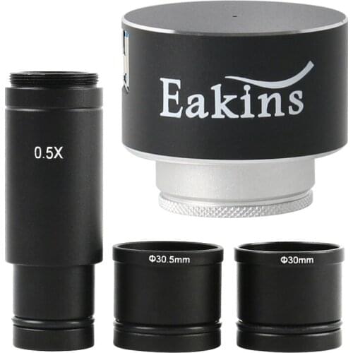 16MP USB 3.0 HD Digital Industrial Microscope Video C mount Electronic Camera + 0.5X C MOUNT Adapter 30mm 30.5mm Ring