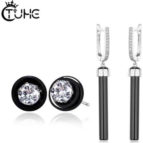 2pcs/Set Bling Crystal Stud Earring For Women Earrings Set With Long Drop Ear Accessiories Trend Fashion Jewelry Wedding Gifts